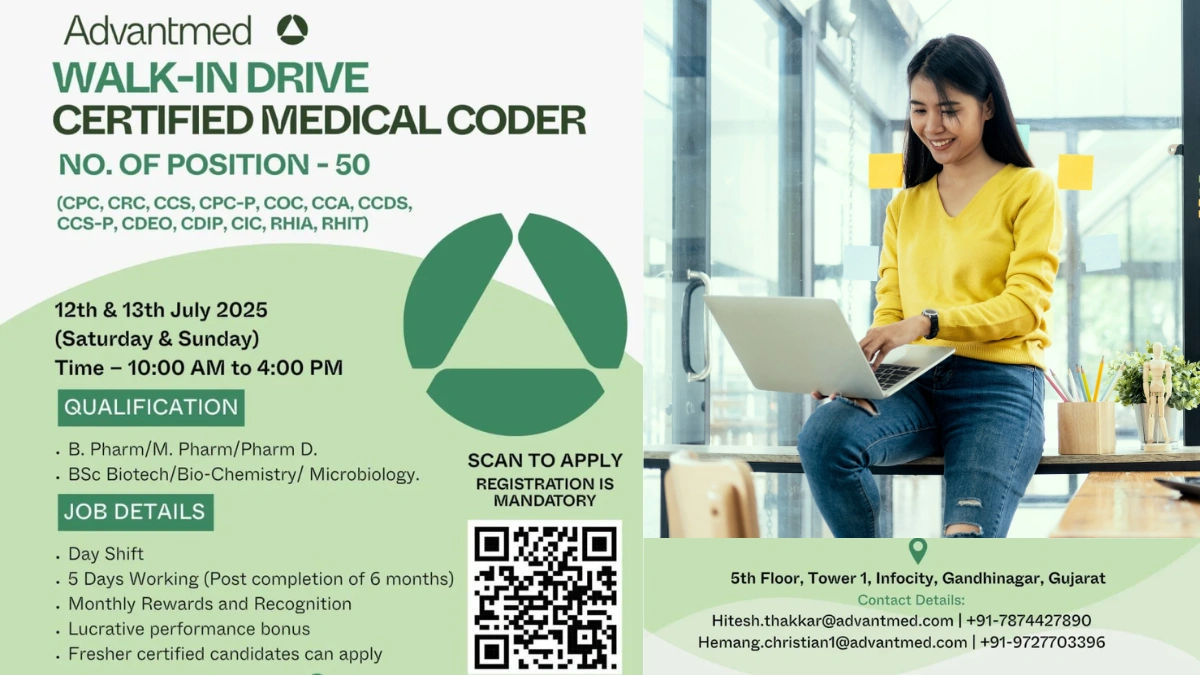 Advantmed Walk-In Drive for Certified Medical Coders (Fresher or Experienced) on 12th & 13th July