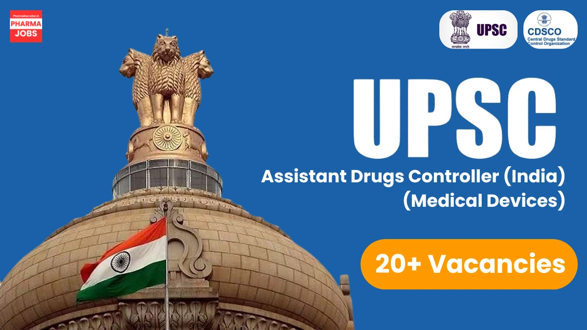 CDSCO hiring Assistant Drugs Controller (India) - Medical Devices Vacancy