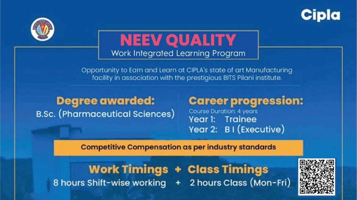 Cipla’s NEEV Quality Program - Work Integrated Learning Opportunity 2025