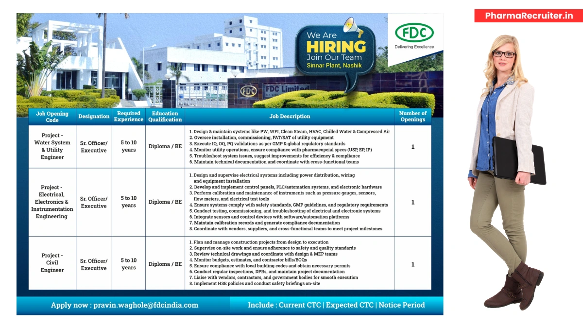 FDC Limited - Job Openings for Multiple Positions for Pharmaceuticals Roles