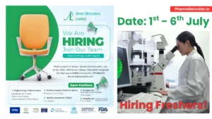 Freshers Jobs @ Arene Lifesciences Limited Walk-In Interview for Multiple Roles – July 1–6, 2025