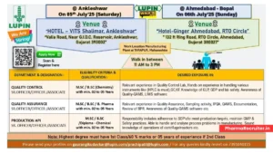 Lupin Limited Walk-In Interview for Quality Control, Quality Assurance, and Production (API) Roles – July 5 & 6, 2025