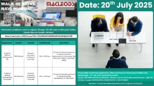 Macleods Pharmaceuticals Walk-In Drive for Analytical Method Development – API & Formulation (R&D)