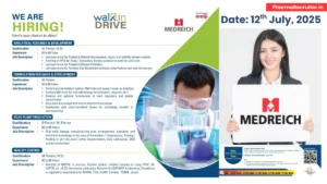 Medreich Limited Walk-In Interview for Production, QA, QC and R&D Job Roles - 12th July