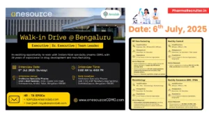 OneSource Specialty Pharma Walk-In Interview for DP Manufacturing, Microbiology, Quality Control, and Quality Assurance Roles – July 6, 2025