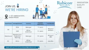 Rubicon is Hiring for Quality Control, Quality Assurance and Warehouse Job Roles