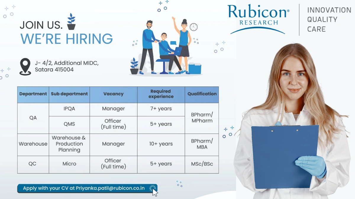 Rubicon is Hiring for Quality Control, Quality Assurance and Warehouse Job Roles