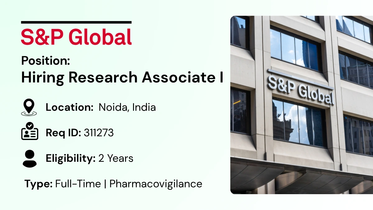 S&P Global is Hiring for Research Associate I Job Roles in Noida