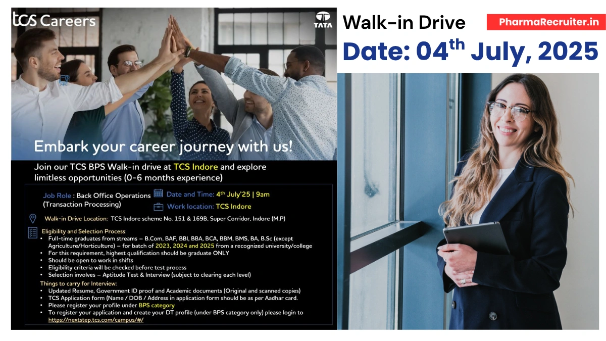 TCS BPS Walk-In Drive for Freshers in Indore – 4th July 2025