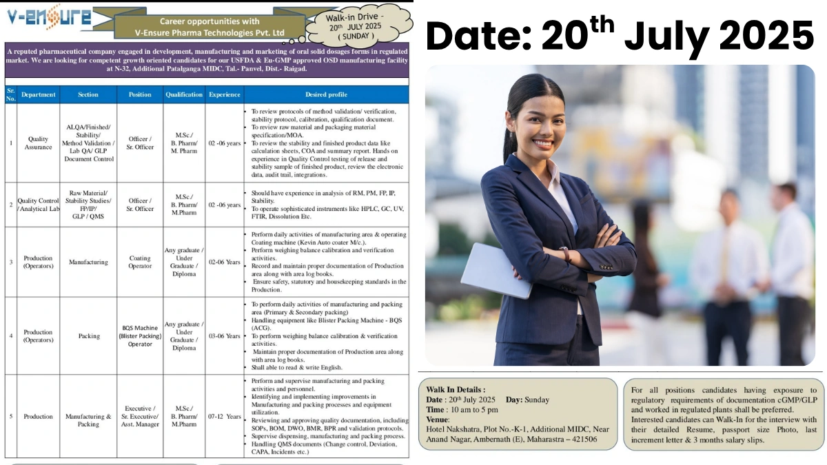 V-Ensure Pharma Walk-In Drive on July 20, 2025
