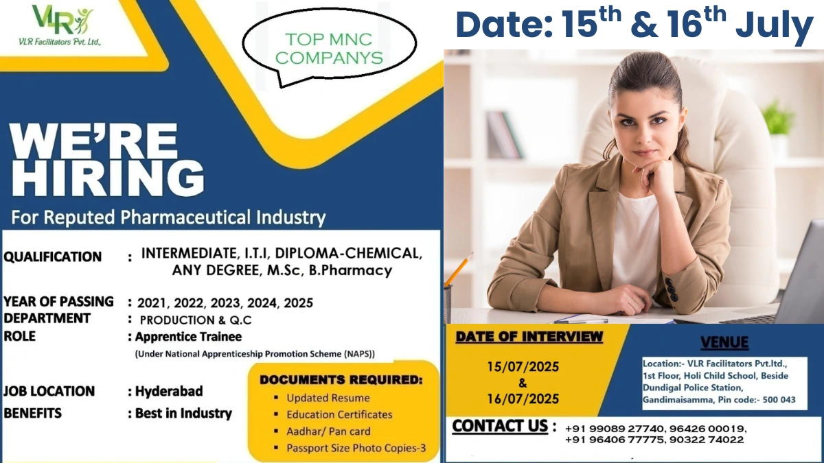 VLR Facilitators Walk-In Interview for Apprentice Trainee