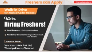 Walk in Drive @ Vee Healthtek - Hiring Freshers for Medical Coder Trainee on 12th July