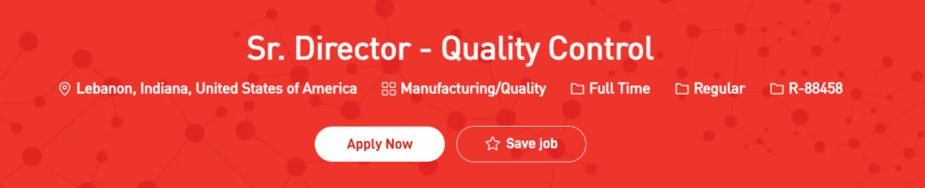 Lilly is Hiring for Senior Director – Quality Control | $151,500–$222,200 LPA