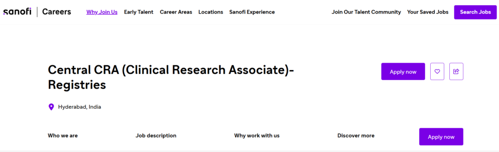 Sanofi is Hiring for Clinical Research Associate