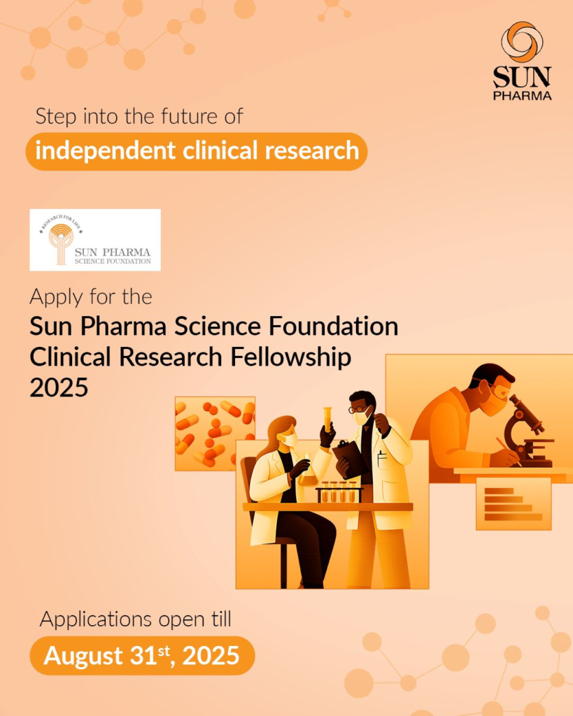 Sun Pharma Science Foundation Clinical Research Fellowship 2025 - Opportunity for Assistant Professors