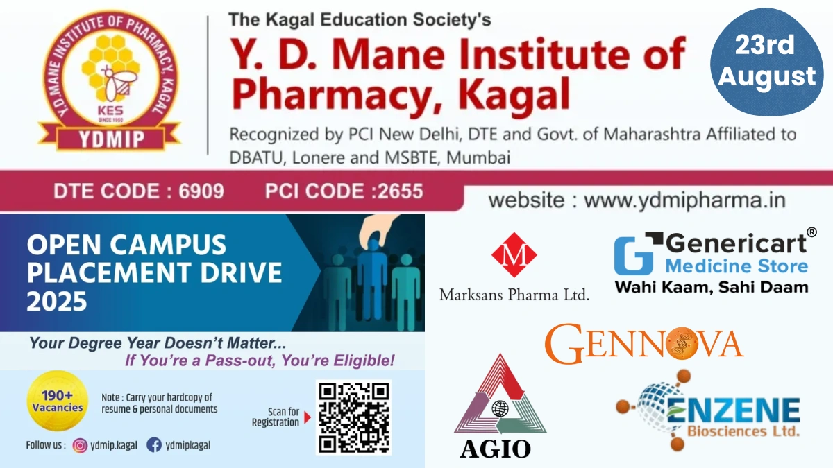 190+ Openings @ Mega Open Campus Placement Drive on 23rd August 2025