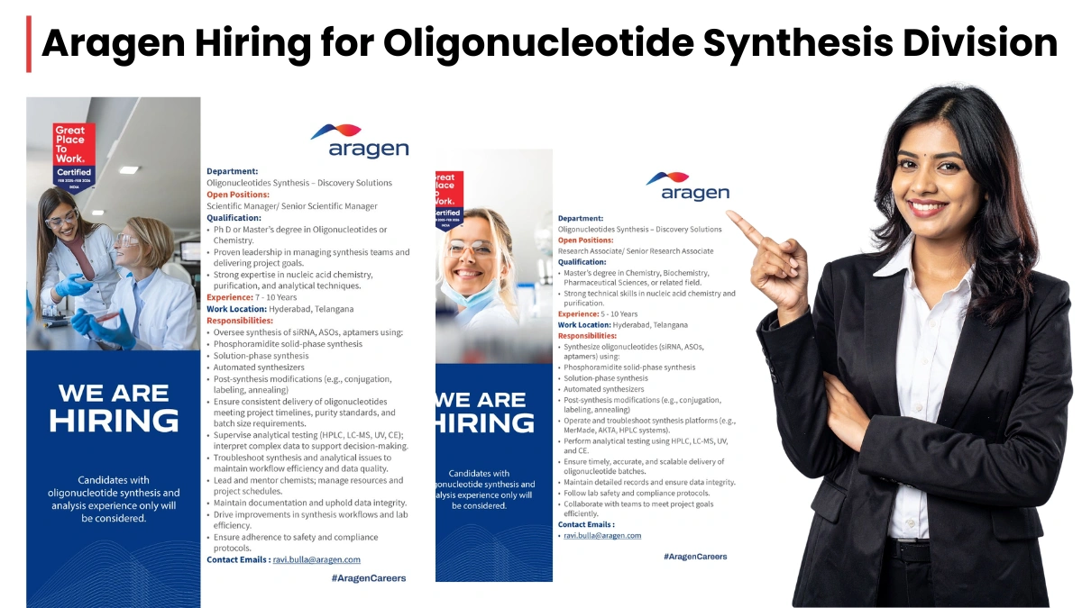 Aragen Hiring for Oligonucleotide Synthesis Division