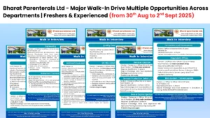 Bharat Parenterals Ltd - Major Walk-In Drive Multiple Opportunities Across Departments