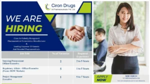 Ciron Drugs & Pharmaceuticals Pvt. Ltd. Careers – Hiring Now for Regulatory Affairs