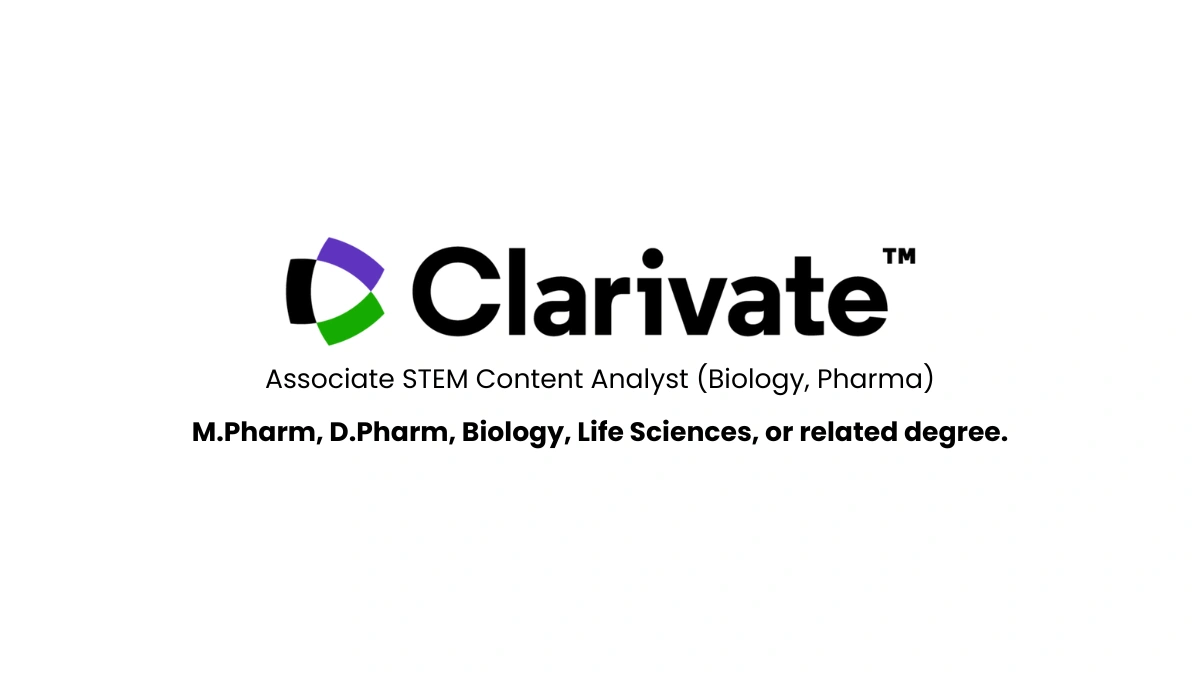 Clarivate Hiring – Associate STEM Content Analyst (Biology, Pharma)