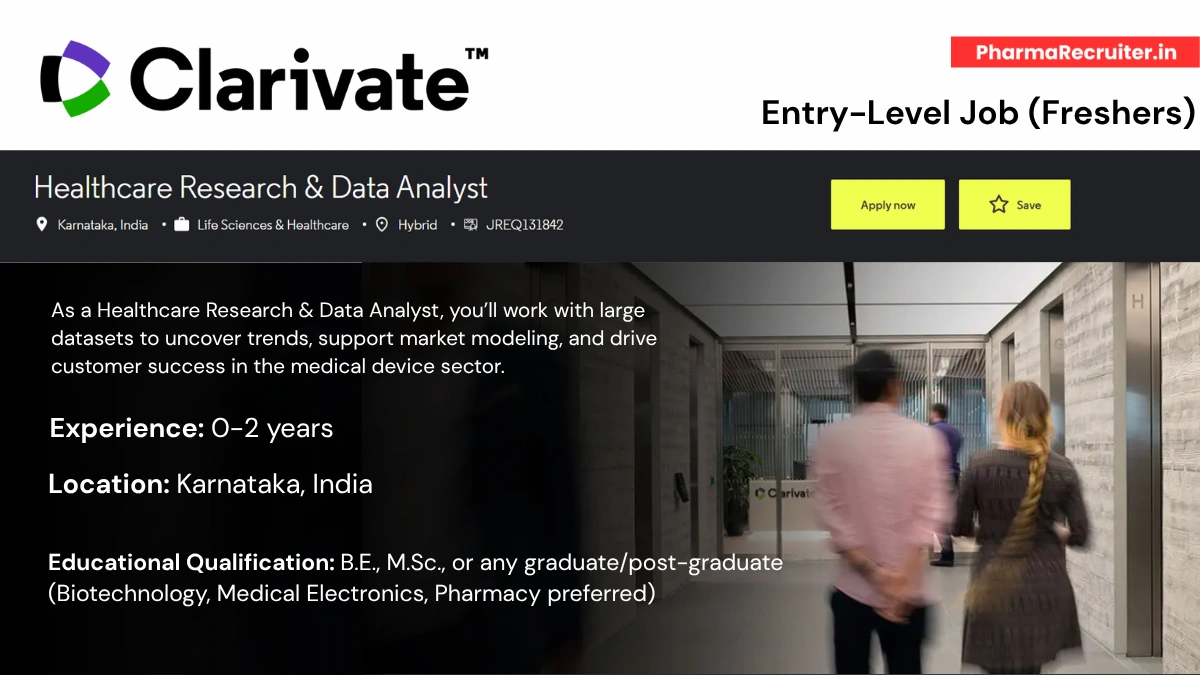 Clarivate - Job Openings for Freshers in Healthcare Research & Data Analyst