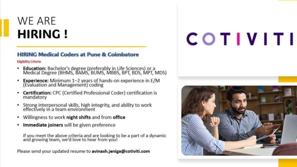 Cotiviti Hiring for a Medical Coder in Pune & Coimbatore