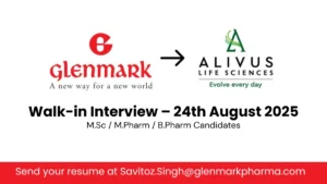 Glenmark Pharmaceuticals Walk-in Interview at Baddi – 24th August 2025