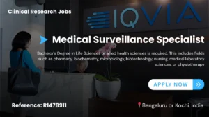IQVIA is Hiring a Medical Surveillance Specialist (Clinical Research)