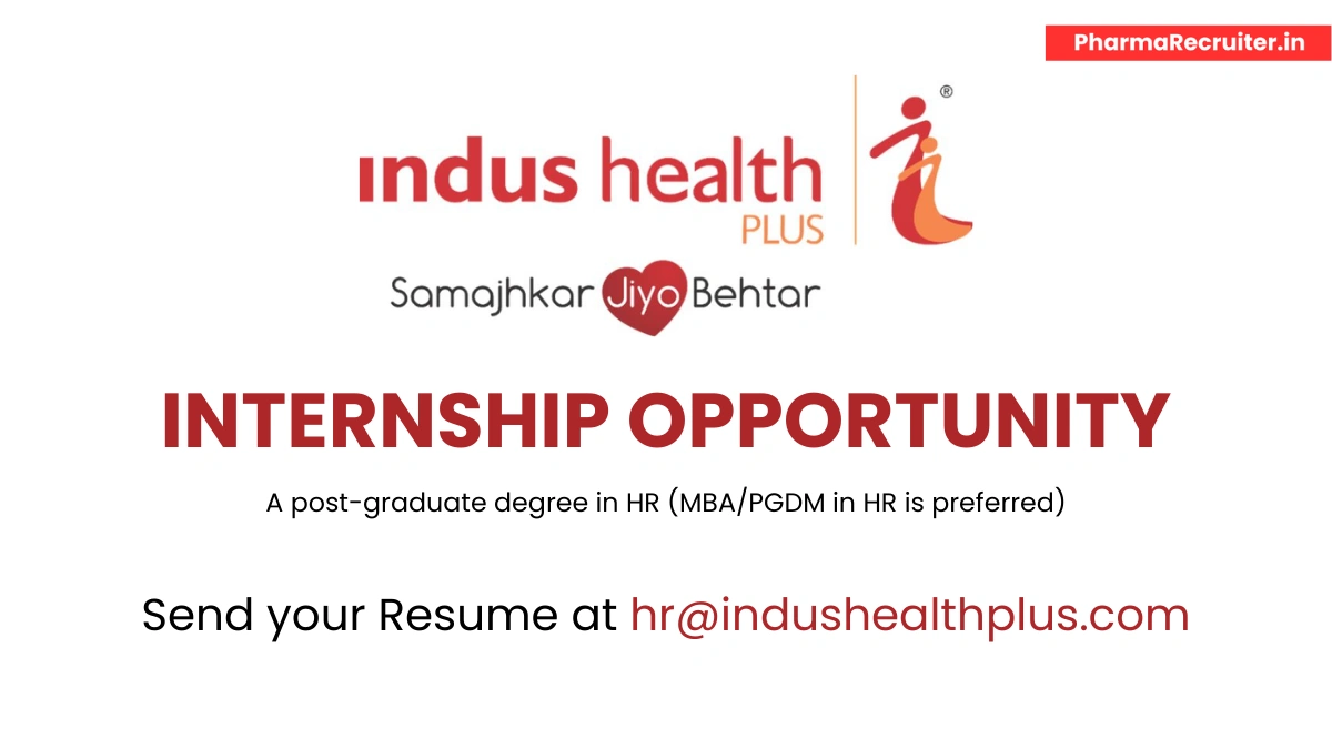 Indus Health Plus is Hiring an HR Intern in Pune!