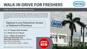 Intas Pharma Hiring Freshers