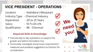 Krishna Enterprise Hiring for Vice President – Operations Job Vacancy