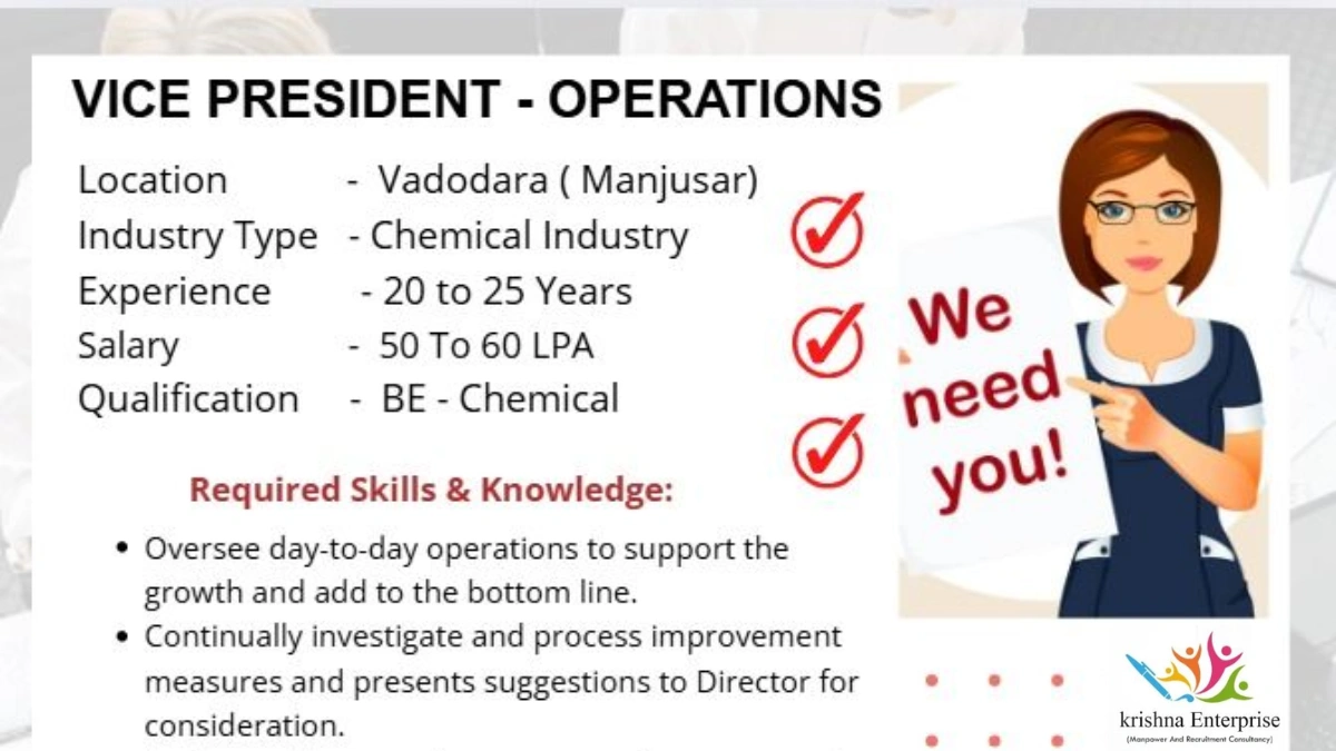Krishna Enterprise Hiring for Vice President – Operations Job Vacancy