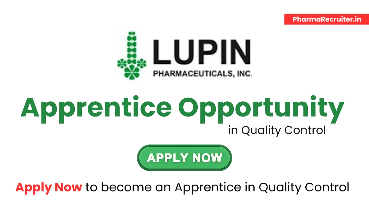 Lupin Limited - Apprentice Opportunity in Quality Control
