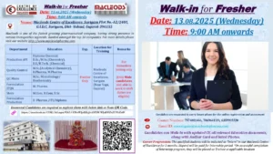 Macleods Pharmaceuticals Internship - Walk-in Interview for Freshers on August 13, 2025