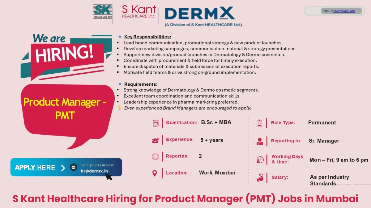 S Kant Healthcare Hiring for Product Manager (PMT) Jobs in Mumbai