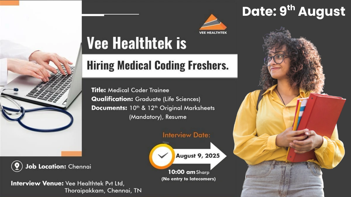 Vee Healthtek Walk-In Interview for Medical Coder Trainees