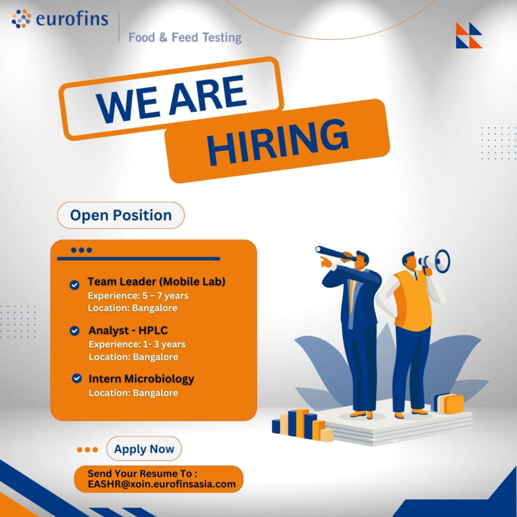 Eurofins Food & Feed Testing - Hiring for Analyst - HPLC, and Intern Microbiology