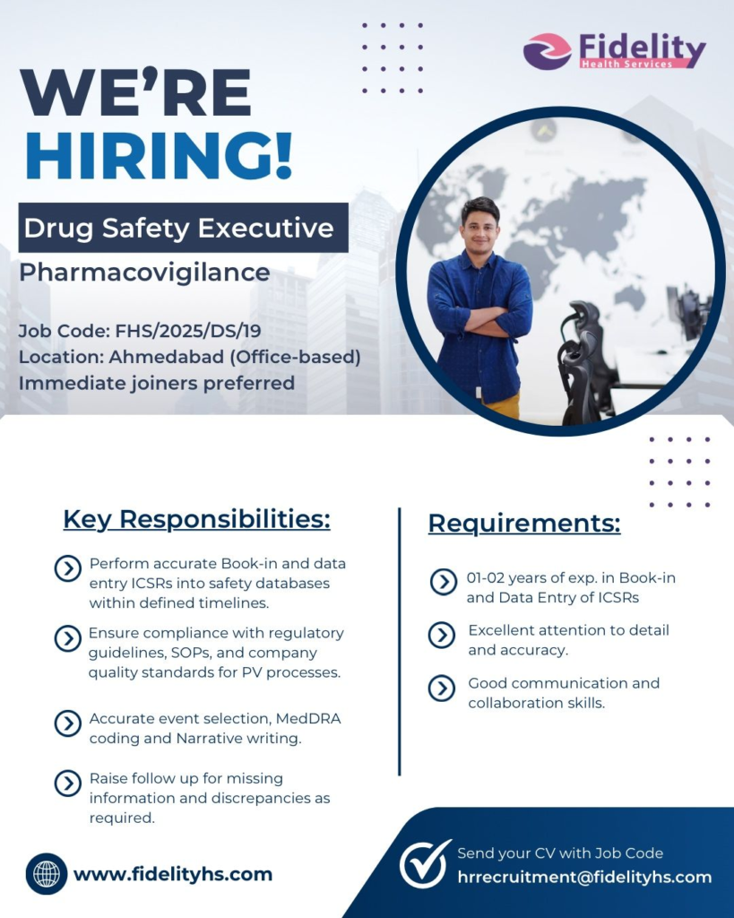 Fidelity Health Services Hiring Drug Safety Executive