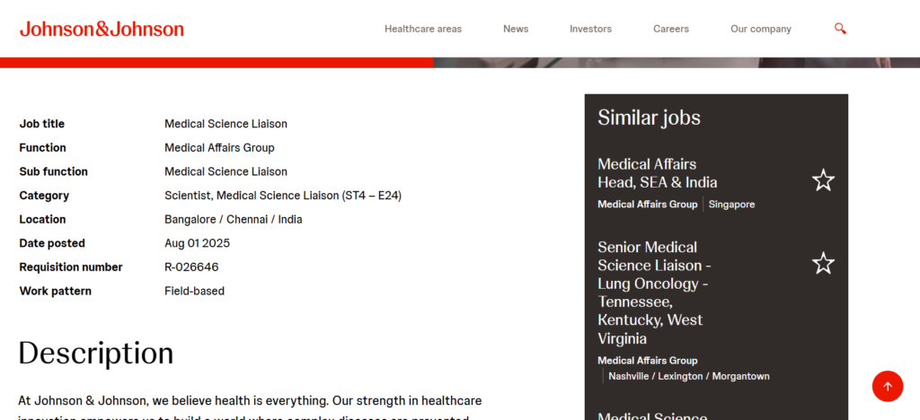 Johnson & Johnson is Hiring a Medical Science Liaison in Oncology 