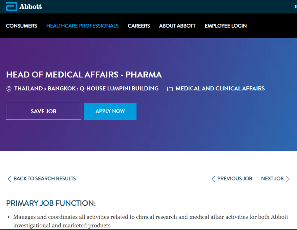 Abbott Pharmaceuticals is Hiring for Head of Medical Affairs