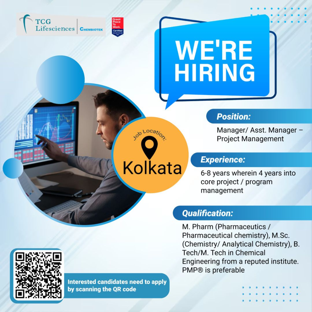 TCG Lifesciences Careers – Hiring Manager & Assistant Manager Project Management