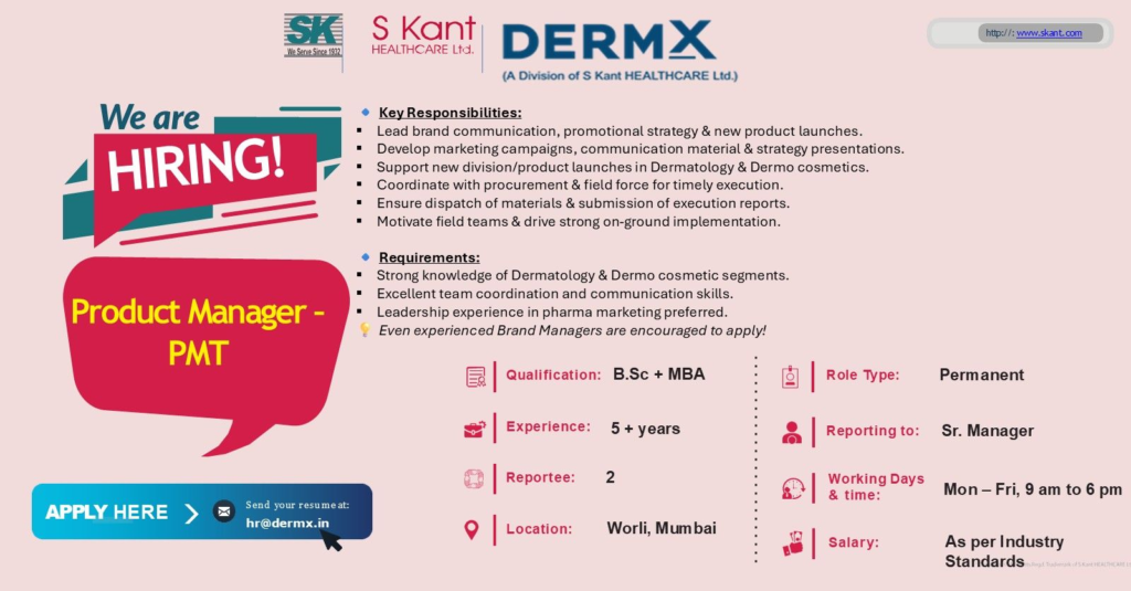 S Kant Healthcare Hiring for Product Manager (PMT) Jobs in Mumbai