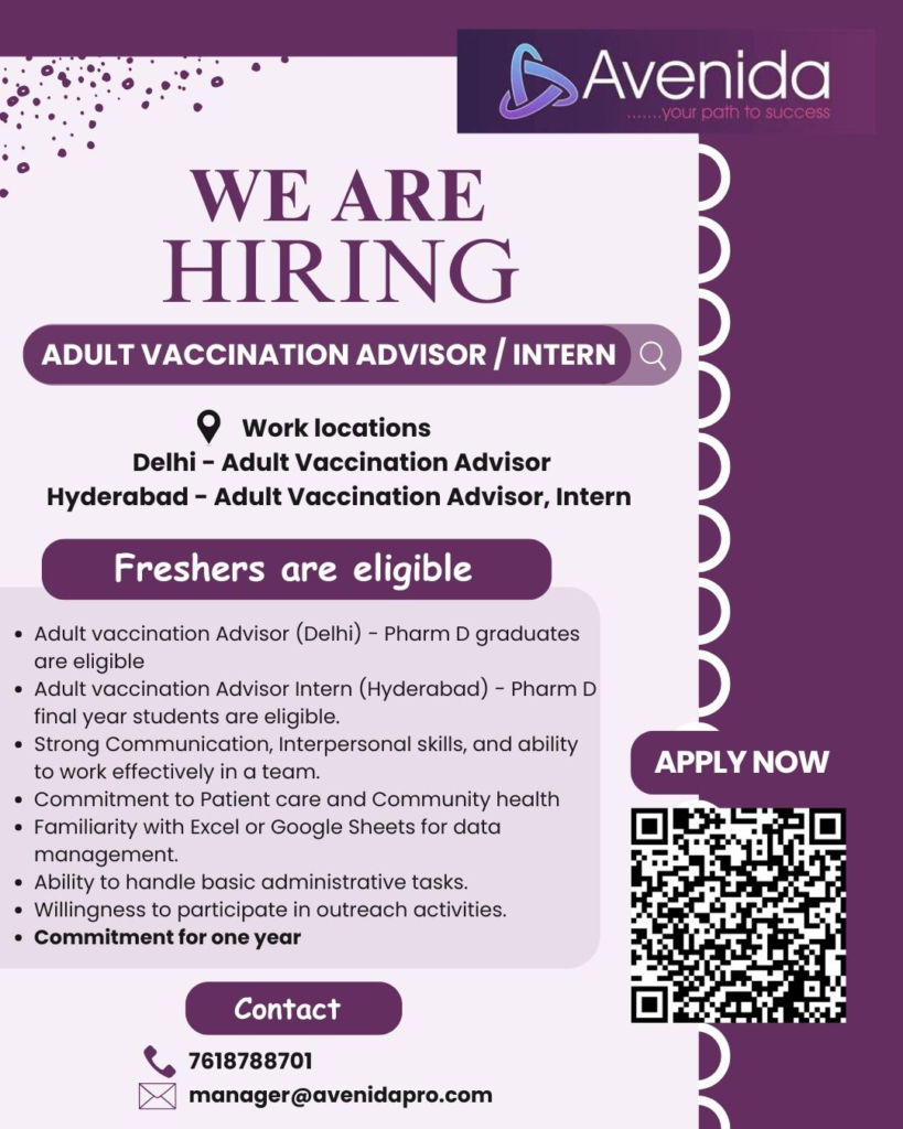 Avenida Internship - Hiring Freshers and Pharm D Graduates Intern