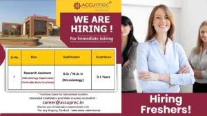 Accuprec Research Labs is Hiring Freshers for Microbiology Research Opportunities in Ahmedabad