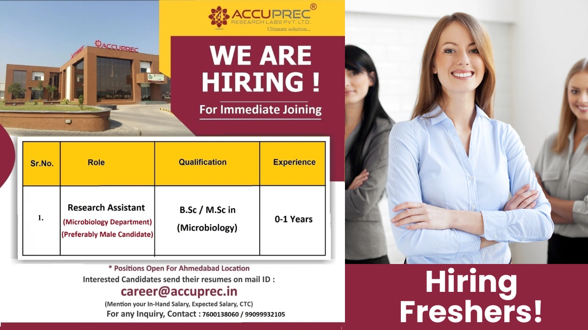 Accuprec Research Labs is Hiring Freshers for Microbiology Research Opportunities in Ahmedabad