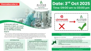 Alivus Life Sciences walk in drive for API Production and Engineering roles