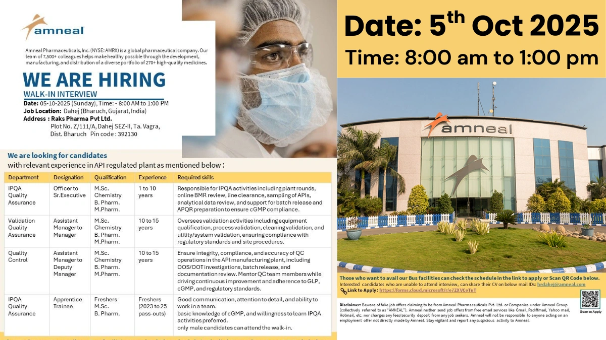 Amneal Pharmaceuticals Walk in Interview