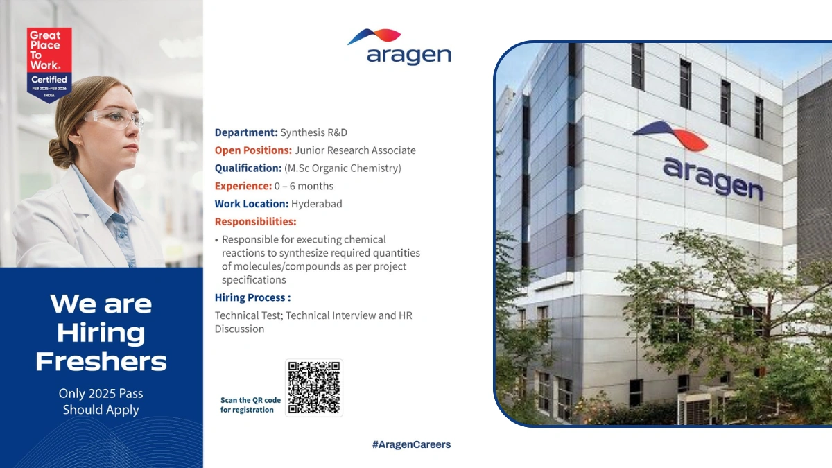 Aragen Life Sciences Hiring Freshers for Junior Research Associate in Hyderabad