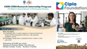 CSIR-CDRI Research Internship 2025 - Launch Your Career in Chemical Sciences