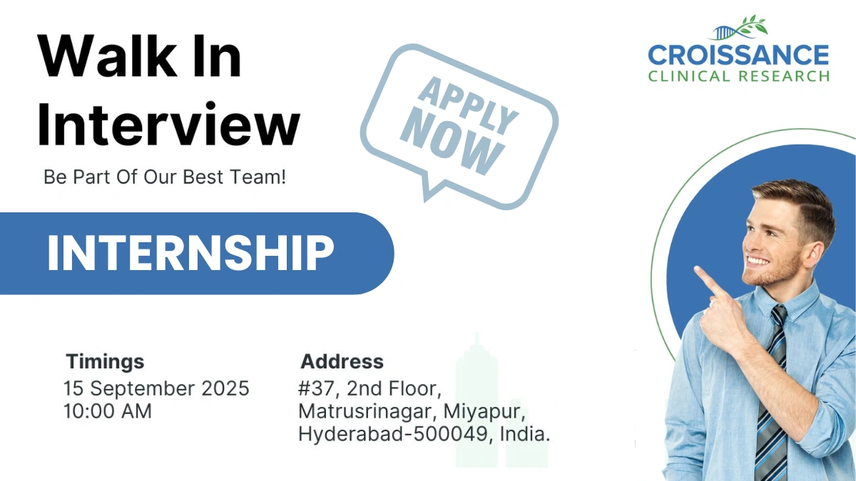 Croissance Clinical Research hiring Business Development Internship Opportunity in Hyderabad